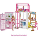 Barbie Dollhouse Playset With Doll & 2 Level House Furniture Puppy HHY40 Mattel