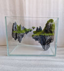 Nano Aquarium 6L Ultra White Glass Fish Tank Aquascape Sky City Suspended Rock