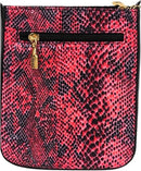 Luigi Womens Pink Red Crossbody Bag Faux Leather Small Shoulder Purse