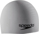 Speedo Silicone Swim Cap Unisex Silver One Size Adult Swimming Hat Soft Fit