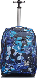 Invicta 35L Trolley Backpack School Bag Wheeled Blue Purple Adjustable Handle