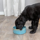 TRIXIE Ceramic Dog Bowl 400ml Blue Pet Food Water Bowl 13cm Dishwasher Safe