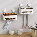 Vacuum Suction Shower Caddy White No Drill Bathroom Wall Basket Shelf