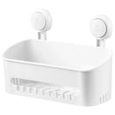 Vacuum Suction Shower Caddy White No Drill Bathroom Wall Basket Shelf