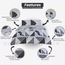 GC GAVENO CAVAILIA Metalic Marble Duvet Cover Reversible Triangle Bedding DOUBLE