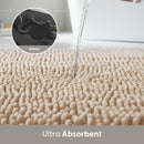 Keplin Non-Slip Bath Mat 40x60cm Beige Soft Microfibre Quick Dry Rug