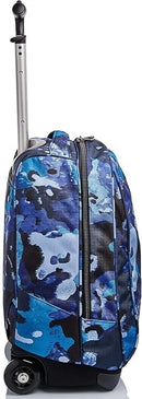 Invicta 35L Trolley Backpack School Bag Wheeled Blue Purple Adjustable Handle