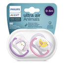 Philips Avent Ultra Air Dummy 0-6m 2 Pack Animals Silicone Pacifier - Chick & Penguin