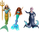 Disney Little Mermaid Ariel King Triton Ursula Dolls 3 Pack Mattel