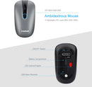 LeadsaiL Wireless Keyboard Mouse Set USB UK QWERTY Compact PC Mac, Grey