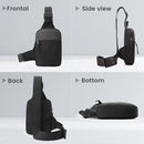Crossbody Sling Bag Chest Pack Dual Pocket Water Resistant Phone Holder, Large