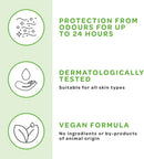Aloe Vera Deodorant Roll On Natural Alcohol Free All Day Protection 75ml, 6 PACK