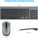 LeadsaiL Wireless Keyboard Mouse Set USB UK QWERTY Compact PC Mac, Grey