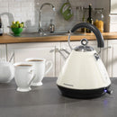 Daewoo Kensington Pyramid Kettle 1.7L 3000W Stainless Steel Cream SDA1576GE