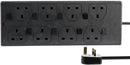 Pro Elec PEL00046 8 Gang Switched Extension Lead 3m Black Surge Power Strip
