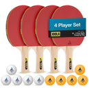 JOOLA Table Tennis Set 4 Bats 10 Balls Carry Bag Ping Pong Family Kit