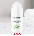 Aloe Vera Deodorant Roll On Natural Alcohol Free All Day Protection 75ml, 6 PACK