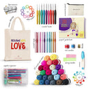 Crochet Kit for Beginners Adults Kids 80 Piece Yarn Hooks Starter Set Guide