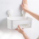 Vacuum Suction Shower Caddy White No Drill Bathroom Wall Basket Shelf