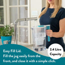 Aqua Optima Perfect Pour 2.4L Water Filter Jug + 3 Evolve+ Cartridges Blue