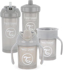 Twistshake 4 Pack Baby Sippy Cup Set (360°, Straw, Mini, Kid) BPA-Free 230ml 4m+