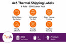 4x6 Thermal Shipping Labels 100x150mm 500 Labels Per Roll 6 Pack Direct Thermal