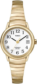 Timex Easy Reader Womens 25mm Watch Gold Tone Expansion Band Date T2H351