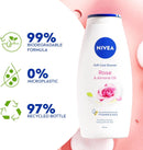 2x NIVEA Rose & Almond Oil Shower Cream 750ml Moisturising Vitamins C E