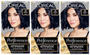 L’Oreal Preference Permanent Hair Dye 21 Bangkok Blue Black, 3 Pack