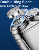 Electric Shaver Men Cordless Waterproof Rotary Razor LCD USB-C Wet & Dry