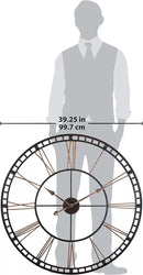 40" Wall Clock Roman Numerals Large Indoor Giant Open Face Metal