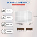 KUSARKO 24x Clear Stackable Shoe Boxes Plastic Storage Organiser Front Lid