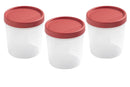Tatay 1L Airtight Food Storage Containers Red BPA Free Microwave Safe, 3 Pack
