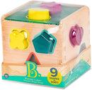 B Toys Wonder Cube Wooden Shape Sorter 9 Pieces Shape Sorting Cube Kids Toy 18m+