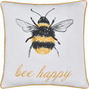 Sleepdown Bumble Bee Filled Cushion 45x45cm White Pom Pom Decorative Pillow