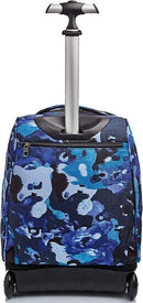 Invicta 35L Trolley Backpack School Bag Wheeled Blue Purple Adjustable Handle