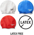 Speedo Silicone Swim Cap Unisex Silver One Size Adult Swimming Hat Soft Fit