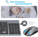 LeadsaiL Wireless Keyboard Mouse Set USB UK QWERTY Compact PC Mac, Grey