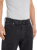 Calvin Klein Mens Leather Belt Black CK Designer Casual Formal 100cm