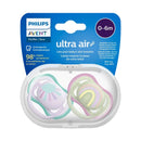 Philips Avent Ultra Air Dummy 0-6m 2 Pack Silicone Pacifier - Sun & Rainbow