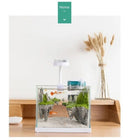 Nano Aquarium 6L Ultra White Glass Fish Tank Aquascape Sky City Suspended Rock