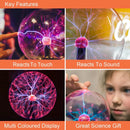 Global Gizmos Plasma Ball Lamp 8" Touch & Sound Activated Lightning Globe Light