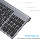 LeadsaiL Wireless Keyboard Mouse Set USB UK QWERTY Compact PC Mac, Grey