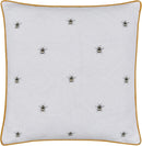 Sleepdown Bumble Bee Filled Cushion 45x45cm White Pom Pom Decorative Pillow