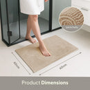 Keplin Non-Slip Bath Mat 40x60cm Beige Soft Microfibre Quick Dry Rug