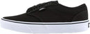 Vans Men’s Atwood Canvas Trainers Black White Skate Shoes BNIB UK 7