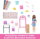 Barbie Make & Sell Boutique Playset Doll Foil Design Fashion Accessories HKT78