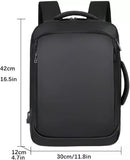 Yanlu Men’s 16.5" Laptop Backpack Waterproof Black Travel Outdoor Bag