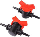 4mm Inline Shut Off Valves Barbed Connectors 4/7mm Hose Irrigation, 10 Pack