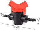 4mm Inline Shut Off Valves Barbed Connectors 4/7mm Hose Irrigation, 10 Pack